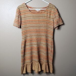 Opening Ceremony Smocked Ruffle Short Sleeve Midi Dress-Size M